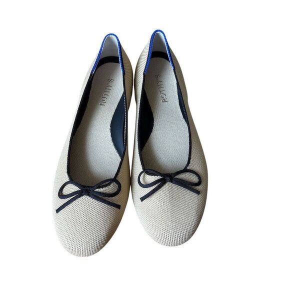 Rothy's Women's Ballet Flats Size 9 Cream Captoe Slip On Eco-Friendly - Picture 1 of 6